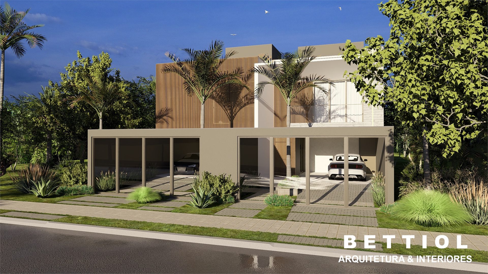 Casa do Residencial Guaratuba com garagem e paisagismo
