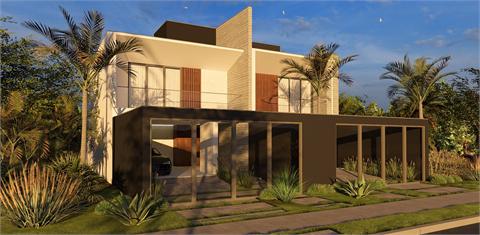 Vista ampla do conjunto residencial